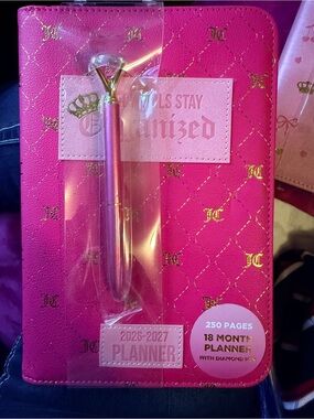 JUICY COUTURE Hot Pink 2026-2027 18-Month Planner with Diamond Top Pen